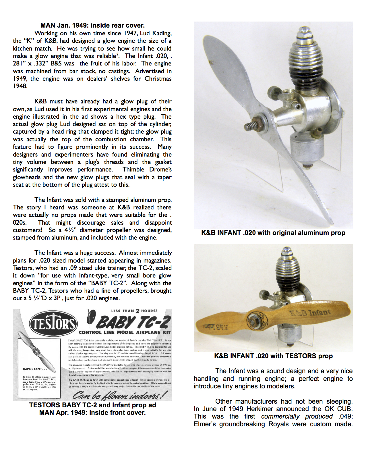 control line model airplane engines